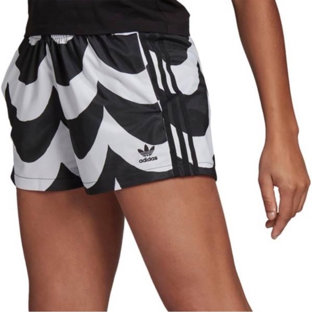 adidas Women’s Black and White Printed Running Shorts